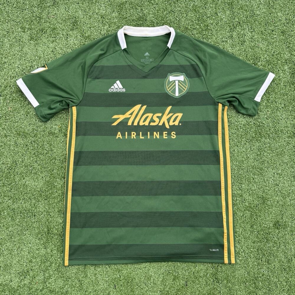 Portland Timbers Adidas MLS 2019-2020 Home Jersey Men's Medium Green- EUC